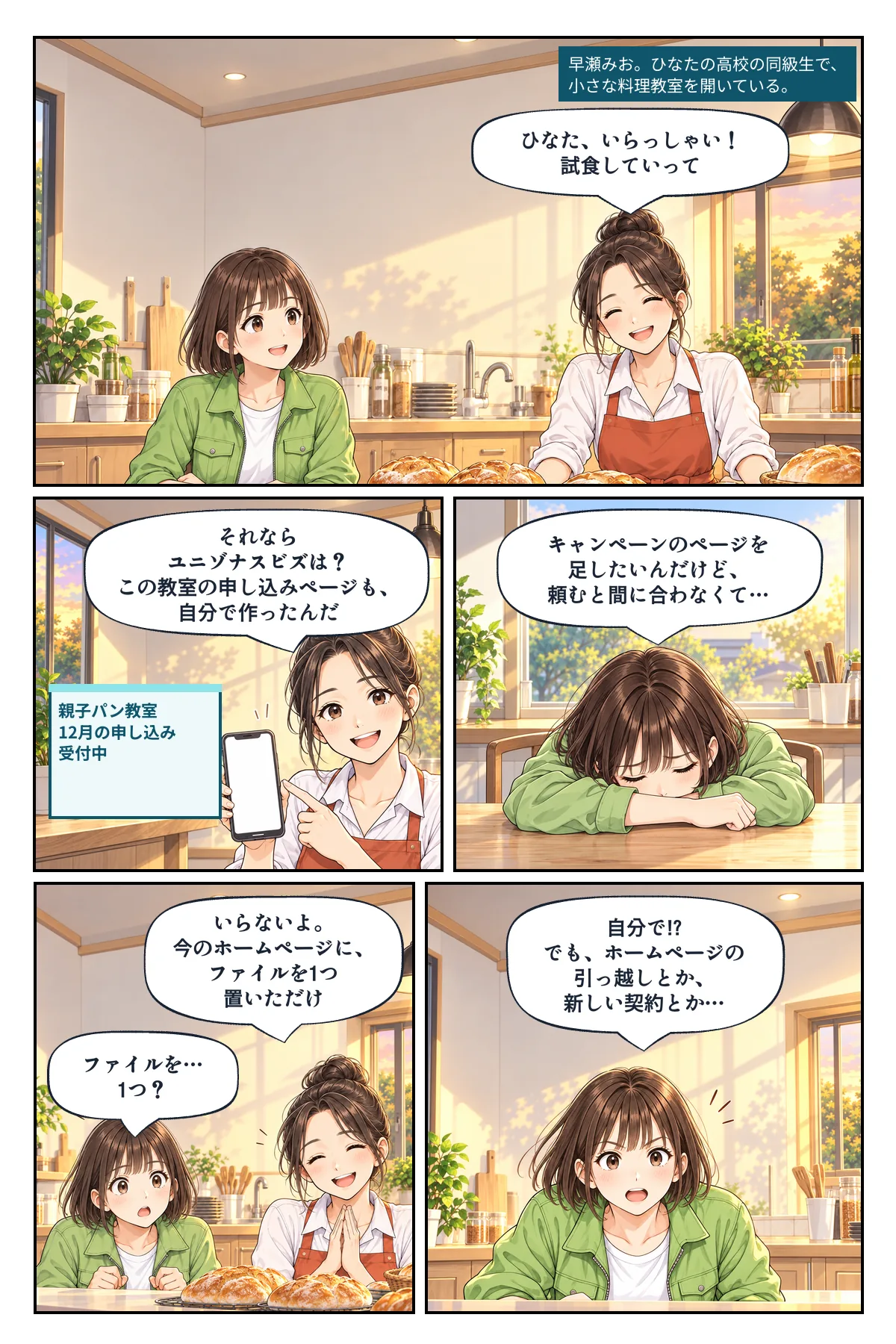 2ページ「みおの料理教室」
